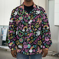 Hippie Peace Sign And Love Pattern Print Men's Shirt Jacket