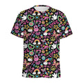 Hippie Peace Sign And Love Pattern Print Men's Athletic T-Shirt