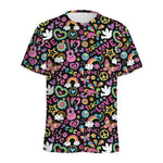 Hippie Peace Sign And Love Pattern Print Men's Sports T-Shirt