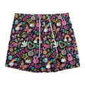 Hippie Peace Sign And Love Pattern Print Mesh Shorts