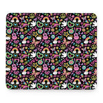 Hippie Peace Sign And Love Pattern Print Mouse Pad