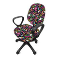 Hippie Peace Sign And Love Pattern Print Office Chair Cover