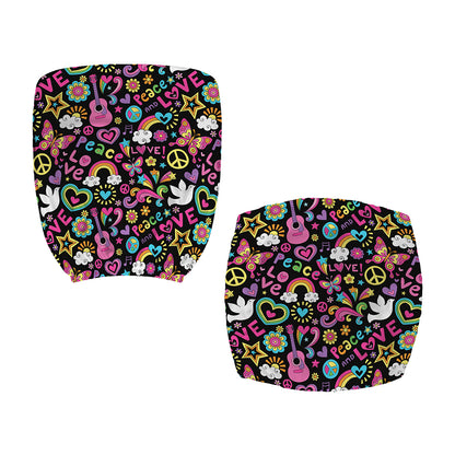 Hippie Peace Sign And Love Pattern Print Office Chair Cover