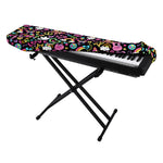 Hippie Peace Sign And Love Pattern Print Piano Keyboard Cover