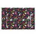 Hippie Peace Sign And Love Pattern Print Placemat