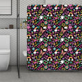 Hippie Peace Sign And Love Pattern Print Polyester Shower Curtain