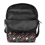 Hippie Peace Sign And Love Pattern Print Rectangular Crossbody Bag