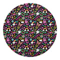 Hippie Peace Sign And Love Pattern Print Round Blanket