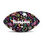 Hippie Peace Sign And Love Pattern Print Rugby Ball