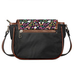 Hippie Peace Sign And Love Pattern Print Saddle Bag