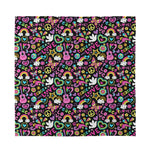 Hippie Peace Sign And Love Pattern Print Silk Bandana