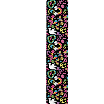 Hippie Peace Sign And Love Pattern Print Table Runner