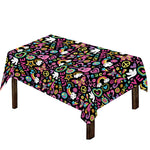 Hippie Peace Sign And Love Pattern Print Tablecloth