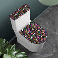 Hippie Peace Sign And Love Pattern Print Toilet Lid And Tank Cover Set