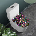 Hippie Peace Sign And Love Pattern Print Toilet Lid Cover