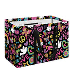 Hippie Peace Sign And Love Pattern Print Utility Tote Bag