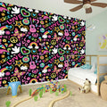 Hippie Peace Sign And Love Pattern Print Wall Sticker