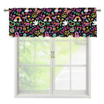 Hippie Peace Sign And Love Pattern Print Window Valance