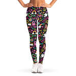 Hippie Peace Sign And Love Pattern Print Women's Leggings