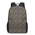 Hippie Peace Sign Flower Pattern Print 17 Inch Backpack