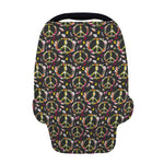 Hippie Peace Sign Flower Pattern Print Baby Seat Cover