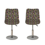Hippie Peace Sign Flower Pattern Print Bar Stool Covers