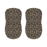 Hippie Peace Sign Flower Pattern Print Bar Stool Covers