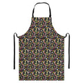 Hippie Peace Sign Flower Pattern Print Bib Apron With Pocket