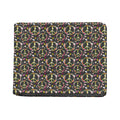 Hippie Peace Sign Flower Pattern Print Bifold Wallet
