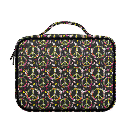 Hippie Peace Sign Flower Pattern Print Briefcase Bible Bag
