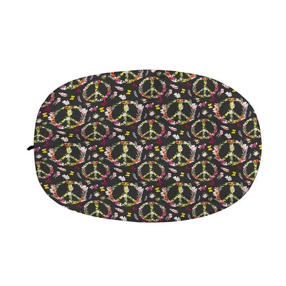 Hippie Peace Sign Flower Pattern Print Car Side Mirror Covers