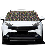 Hippie Peace Sign Flower Pattern Print Car Windshield Snow Cover