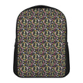 Hippie Peace Sign Flower Pattern Print Casual Backpack