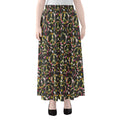 Hippie Peace Sign Flower Pattern Print Chiffon Maxi Skirt