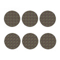 Hippie Peace Sign Flower Pattern Print Coaster Set