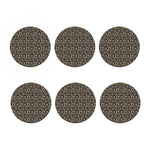 Hippie Peace Sign Flower Pattern Print Coaster Set