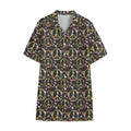 Hippie Peace Sign Flower Pattern Print Cotton Hawaiian Shirt