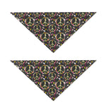 Hippie Peace Sign Flower Pattern Print Dog Bandana