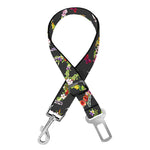 Hippie Peace Sign Flower Pattern Print Dog Seat Belt