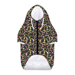 Hippie Peace Sign Flower Pattern Print Dog Zip Up Hoodie