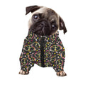Hippie Peace Sign Flower Pattern Print Dog Zip Up Jacket