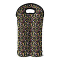 Hippie Peace Sign Flower Pattern Print Double Neoprene Wine Tote