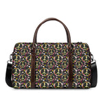 Hippie Peace Sign Flower Pattern Print Duffle Bag