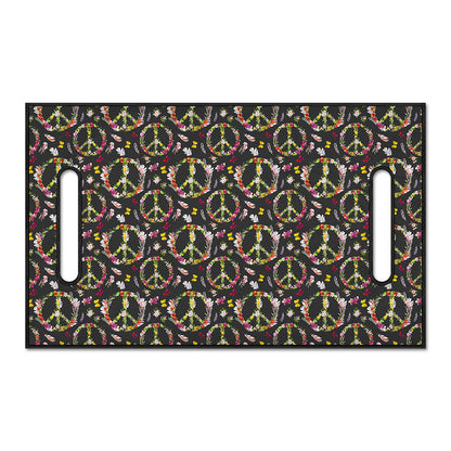 Hippie Peace Sign Flower Pattern Print Golf Cart Seat Cover