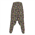 Hippie Peace Sign Flower Pattern Print Hammer Pants
