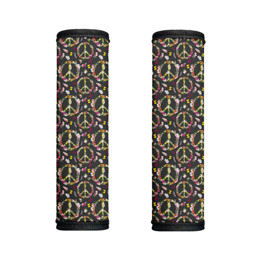 Hippie Peace Sign Flower Pattern Print Handle Covers