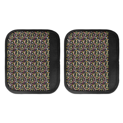 Hippie Peace Sign Flower Pattern Print Handle Covers