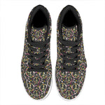 Hippie Peace Sign Flower Pattern Print High Top Leather Sneakers
