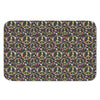 Hippie Peace Sign Flower Pattern Print Indoor Door Mat