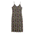 Hippie Peace Sign Flower Pattern Print Jersey Midi Cami Dress